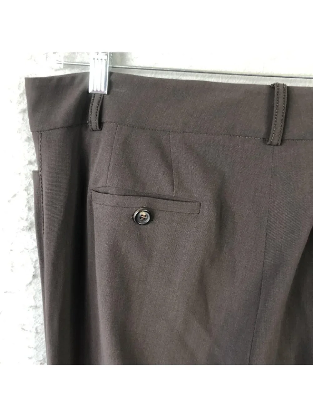 Piazza Sempione Pants Womens IT 46 Brown Wool Twill Tapered Dressy Made Italy